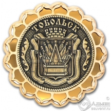 Магнит из бересты Тобольск-Герб купола золото